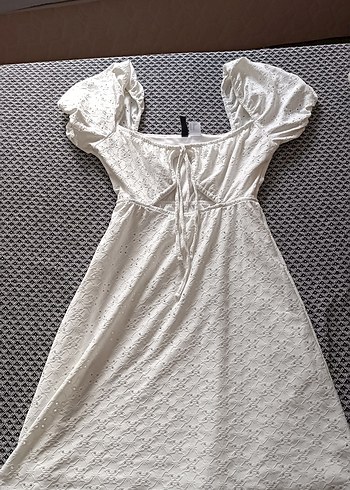 Divanni Bohem Midi Beyaz Mini elbise