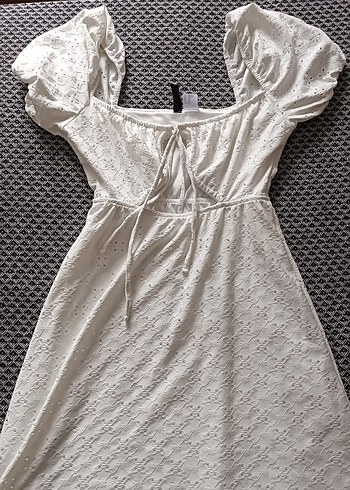 xs Beden Bohem Midi Beyaz Mini elbise
