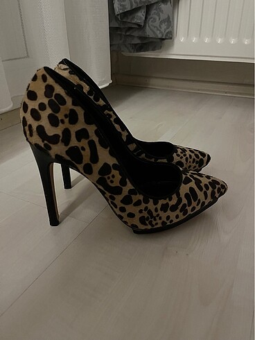 Zara leopar topukli ayakkabı