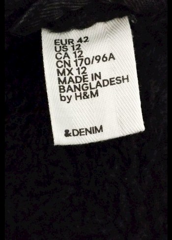 l Beden Düğmeli Siyah Denim Erkek Ceket