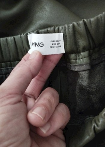 hakı Deri Midi Kadın Pantolon - Görsel 5