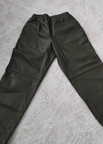 hakı Deri Midi Kadın Pantolon - Görsel 2