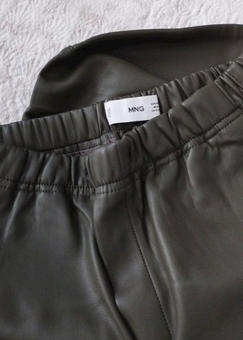 hakı Deri Midi Kadın Pantolon - Görsel 4