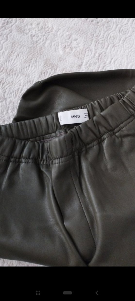 hakı Deri Midi Kadın Pantolon - Görsel 4