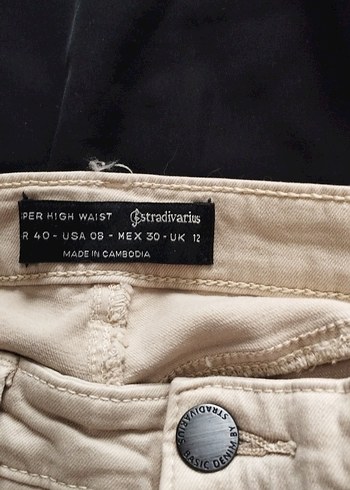 Bej rengı Midi Kadın Jean Pantolon - Görsel 7