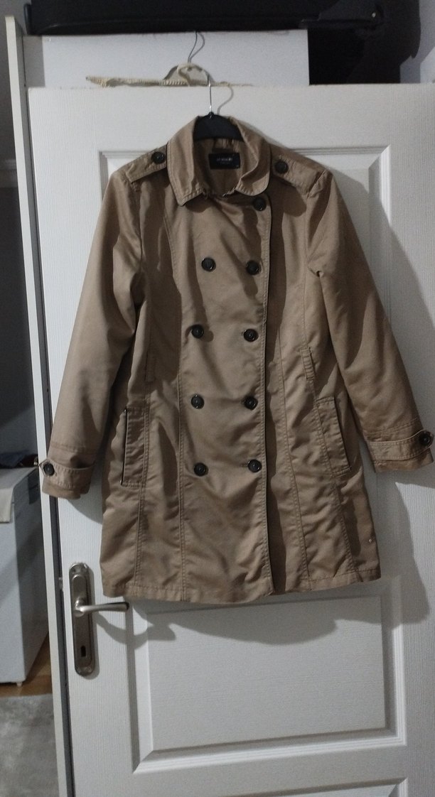 Bej Kadın  Midi Trençkot - Görsel 2