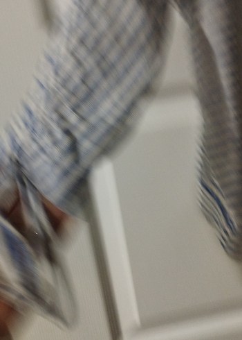 Mavi Çizgili yarım Kollu  Kadın Bluz - Görsel 5