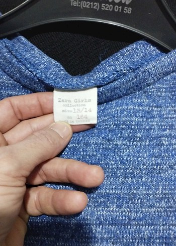 Düğmeli Mavi Uzun Kollu Kadın Denim Kazak - Görsel 5