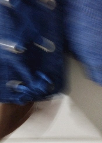 Düğmeli Mavi Uzun Kollu Kadın Denim Kazak - Görsel 4