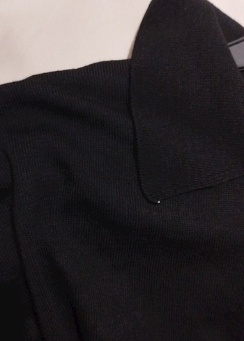 Gold Düğmeli Siyah Kadın Kazak - Görsel 5