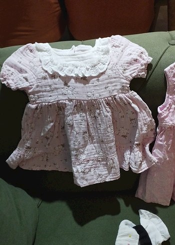 Nakışlı Mavi Kız Denim Elbise - Görsel 5