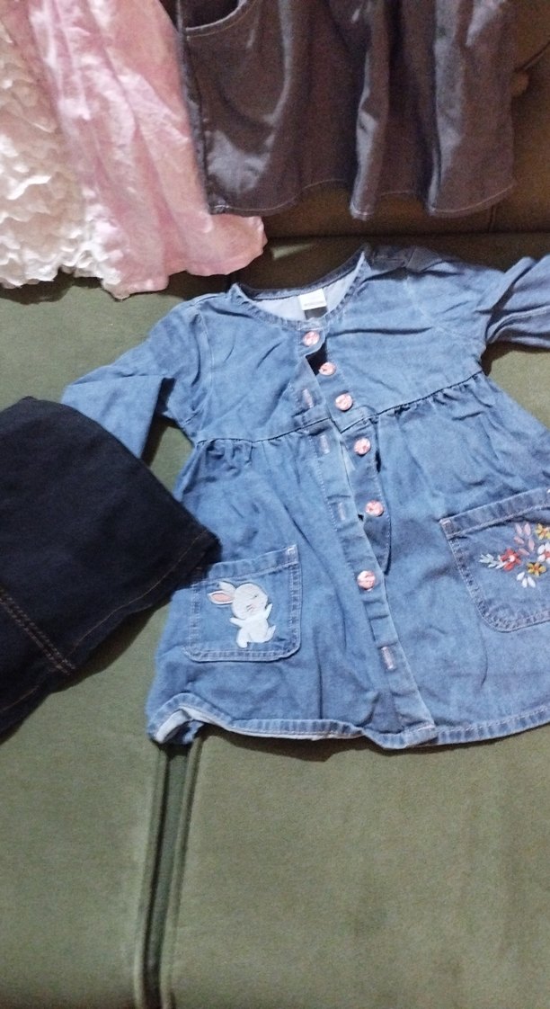 Kız Çocuk Pembe Dantel Detaylı Elbise - Görsel 3