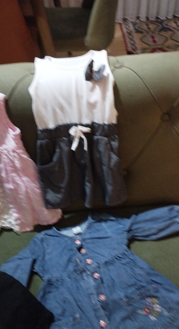 Kız Çocuk Pembe Dantel Detaylı Elbise - Görsel 2