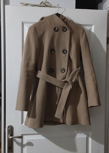 Bej Kadın kase Midi Boy kaban - Görsel 2