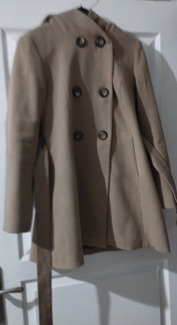 Bej Kadın kase Midi Boy kaban - Görsel 3