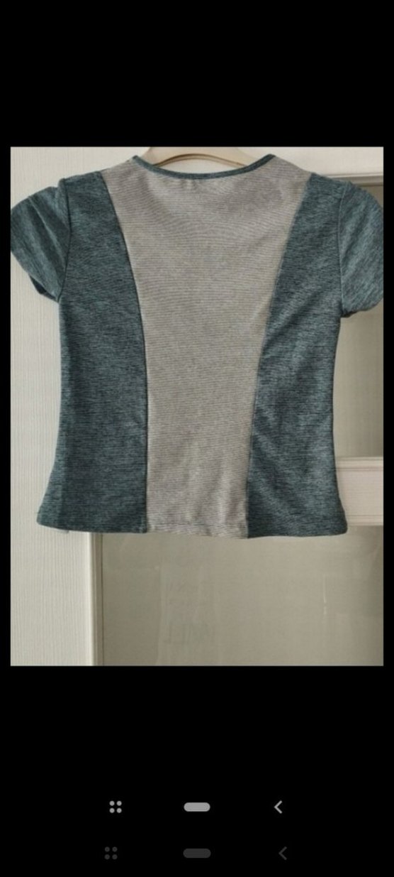 Gri Kısa Kollu spor Tişört - Görsel 3