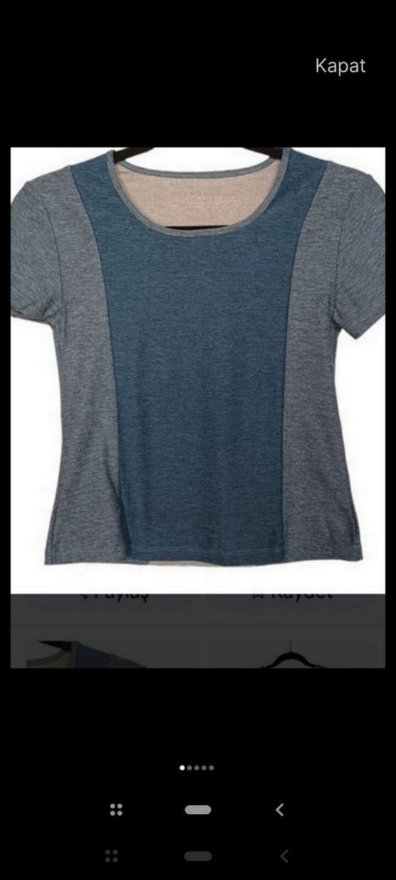 Gri Kısa Kollu spor Tişört - Görsel 2