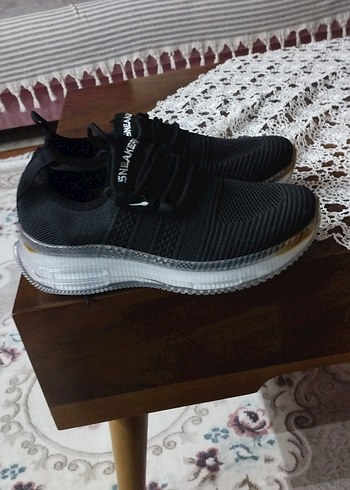 Siyah Bağcıklı Kadın Spor Ayakkabı - Görsel 2