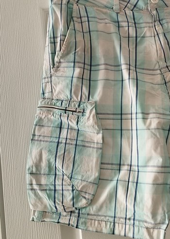 Nike Turkuaz Ekose Desenli Erkek Mini Şort nike