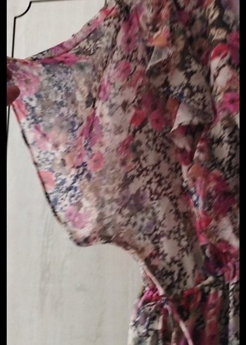 Pembe Bohem V Yaka Mini Elbise - Görsel 5