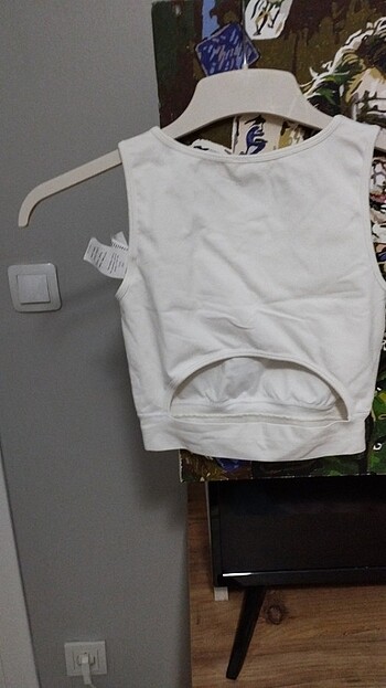 xs Beden beyaz Renk crop top