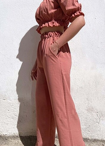 Crop pantolon takım