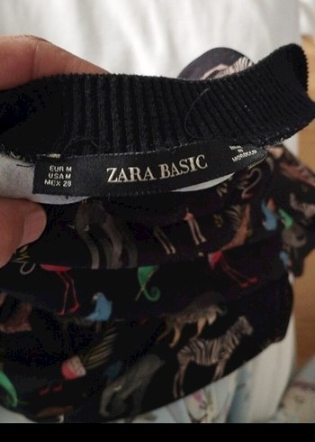 m Beden siyah Renk Uzun Kollu Siyah Mini Baskılı Elbise
