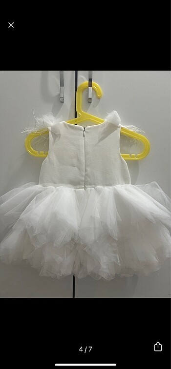 12-18 Ay Beden beyaz Renk Kız bebek abiye elbise