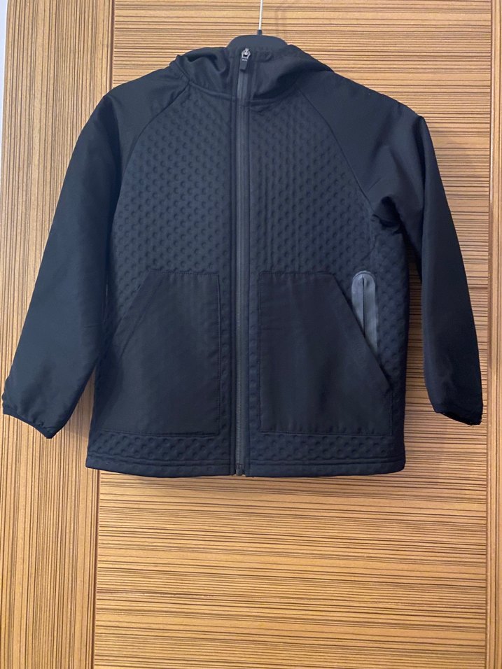 Erkek Çocuk Kapüşonlu Siyah Fermuarlı Ceket - Görsel 4