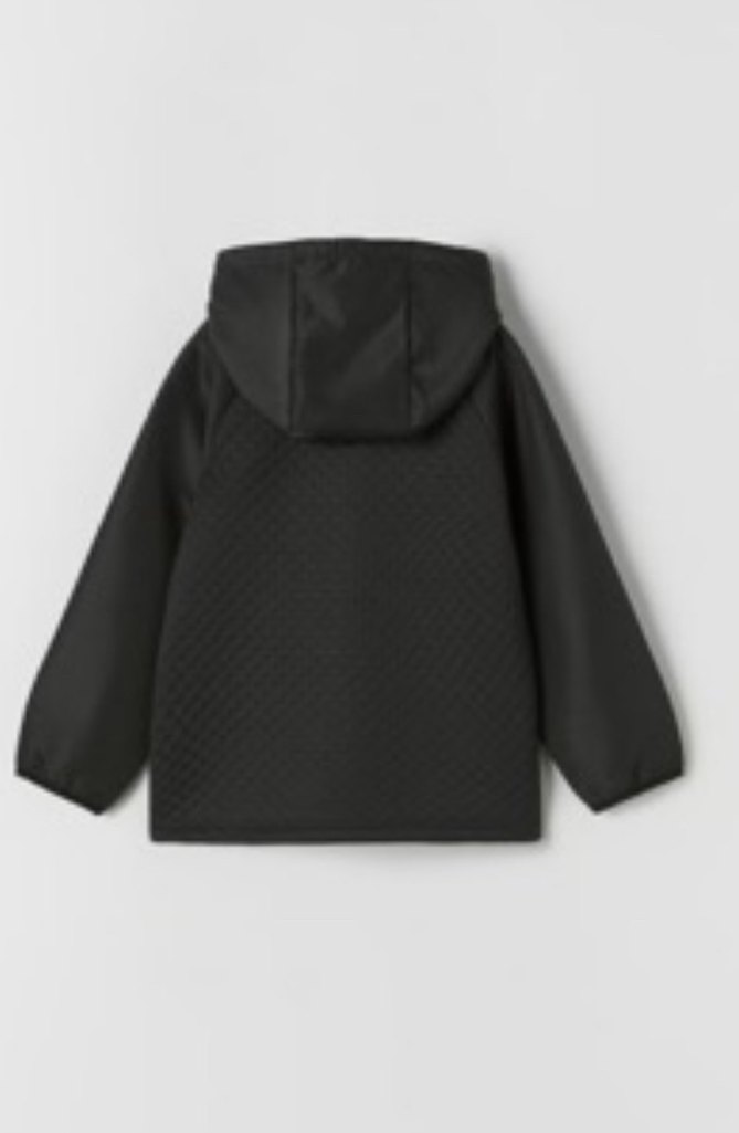 Erkek Çocuk Kapüşonlu Siyah Fermuarlı Ceket - Görsel 2