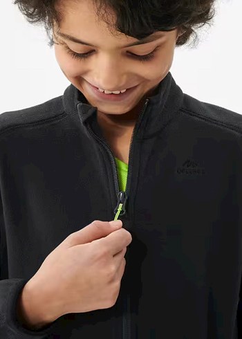 Decathlon  Çocuk Siyah Fermuarlı Polar - Görsel 2