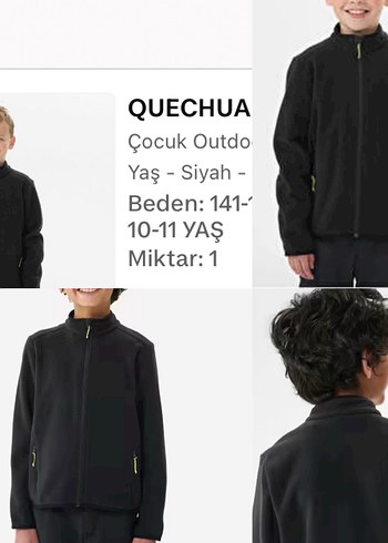 Decathlon  Çocuk Siyah Fermuarlı Polar - Görsel 7