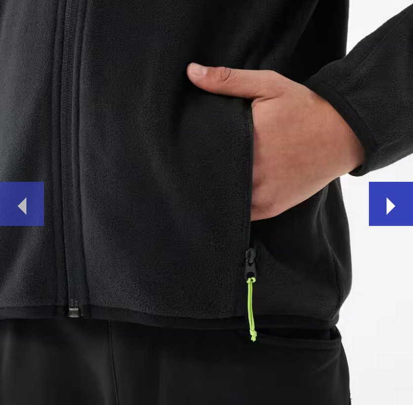 Decathlon  Çocuk Siyah Fermuarlı Polar - Görsel 3