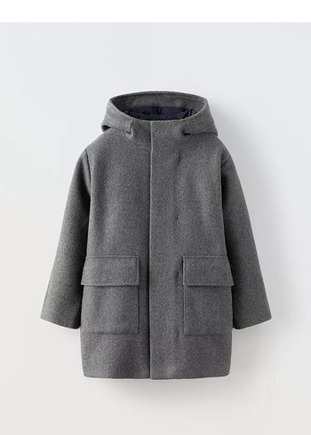 Zara Gri Düğmeli Erkek Çocuk Yün 
Kaban - Görsel 5