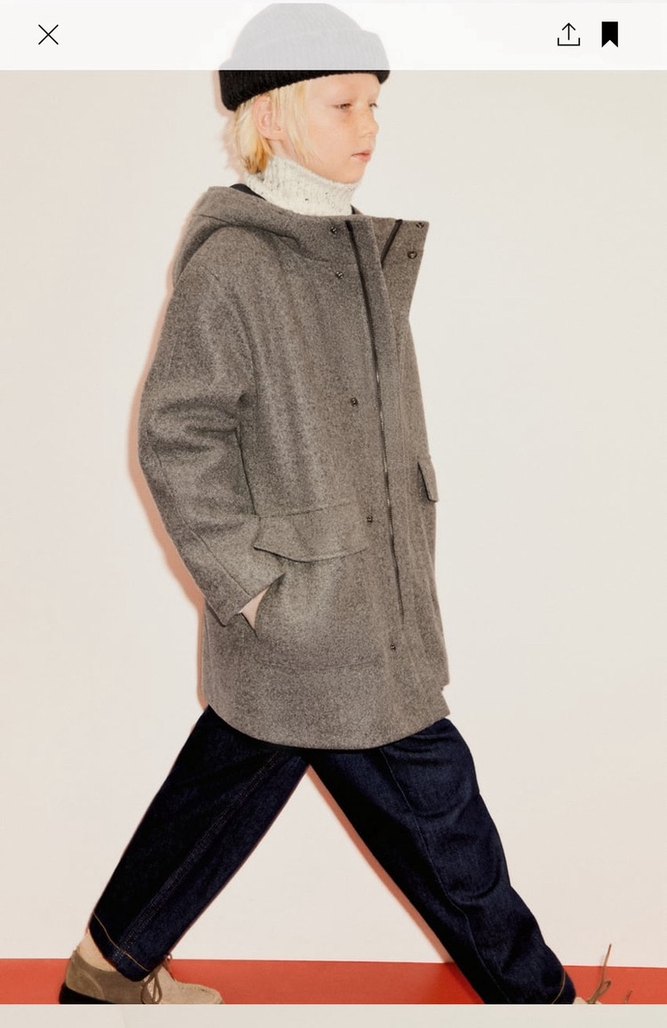 Zara Gri Düğmeli Erkek Çocuk Yün 
Kaban - Görsel 3