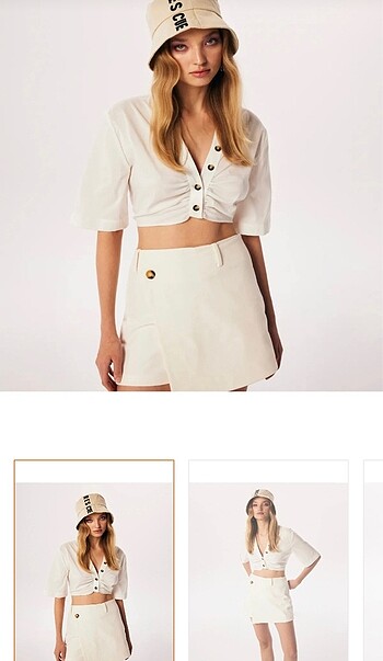 Twist büzgülü crop bluz