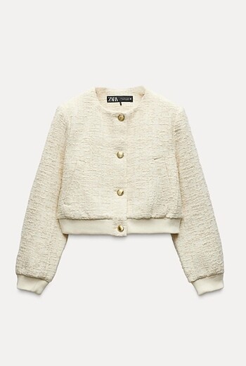 #zara #dokulu #bomber #ceket krem