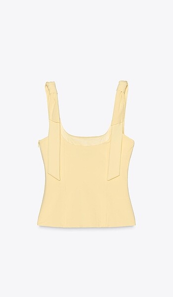 s Beden sarı Renk Zara fiyonklu streç top