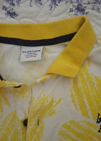 U.S Polo Assn. Sarı Baskılı Erkek Çocuk Polo Tişört