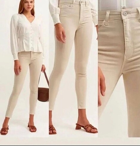 Bej rengi fit Mam jeans