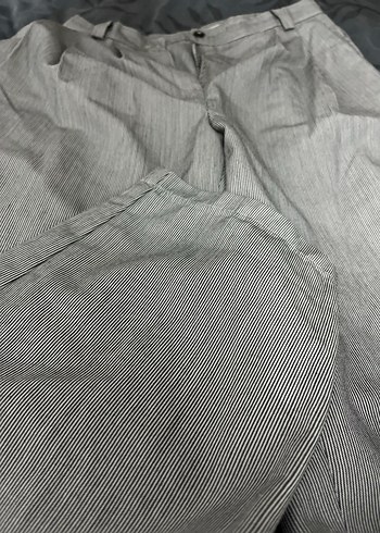 Zara Gri Pilili Kadın Keten Pantolon
