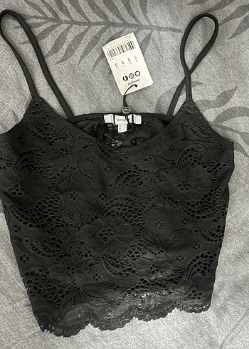 Siyah Dantel Mini Bralet