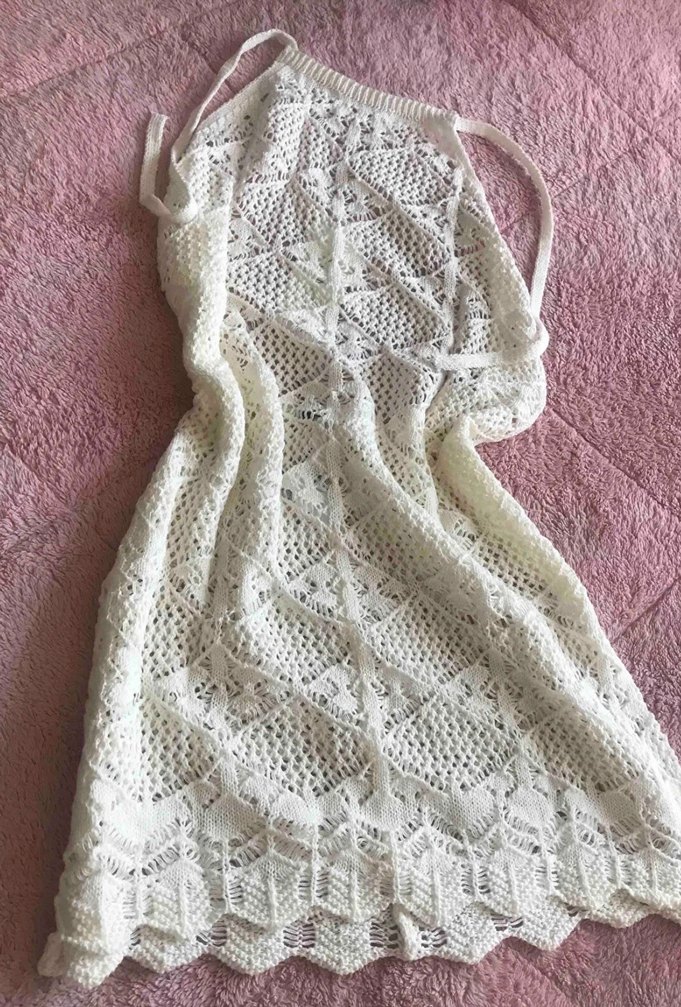 Dantelli pareo beyaz - Görsel 4