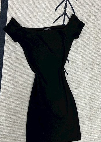 Drapeli Siyah Midi Kadın Triko Elbise - Görsel 2