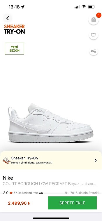 Nike spor court brough ayakkabı