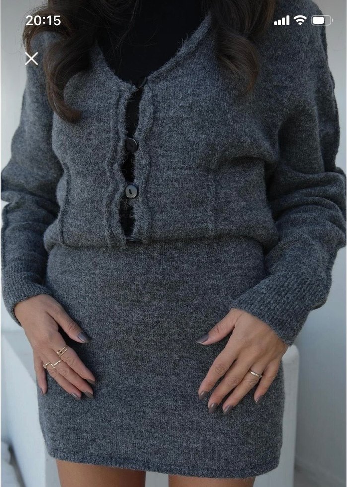 Gri triko alt üst takım havoş - Görsel 4