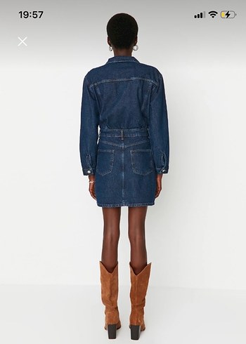 Lacivert Kadın Denim Elbise Trendyolmilla - Görsel 2