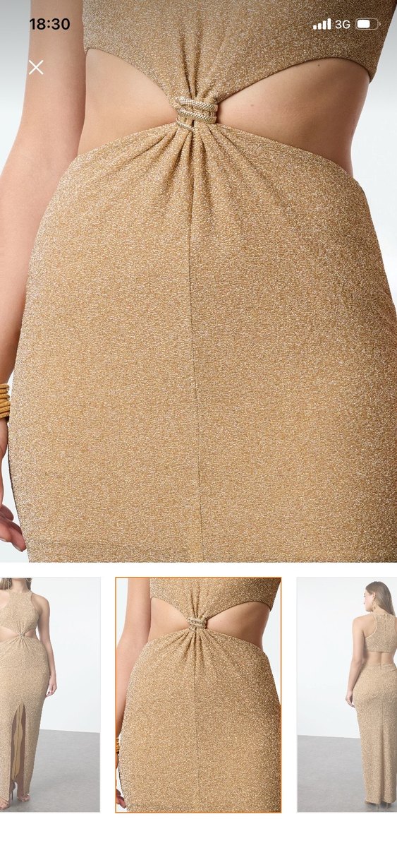 Camel Renk Drapeli mezuniyet abiye gece elbisesi - Görsel 4