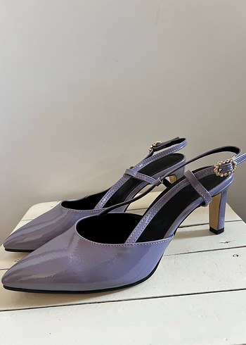 Gusto Gusto Mor Rugan Stiletto Topuklu Kadın Ayakkabı