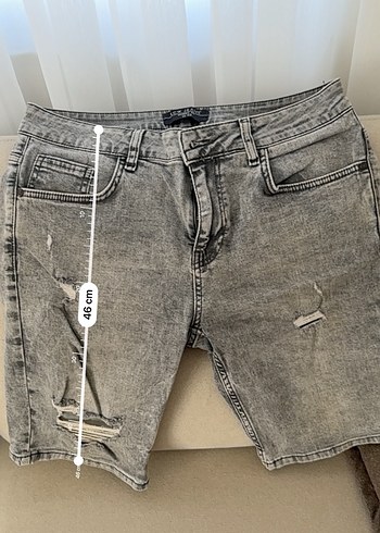 LC Waikiki Gri Erkek Denim Midi Şort